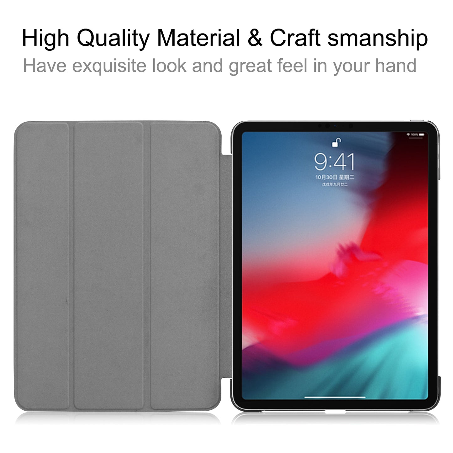 Pattern Printing Tri-fold Stand Smart Leather Cover for iPad Pro 11-inch (2018)