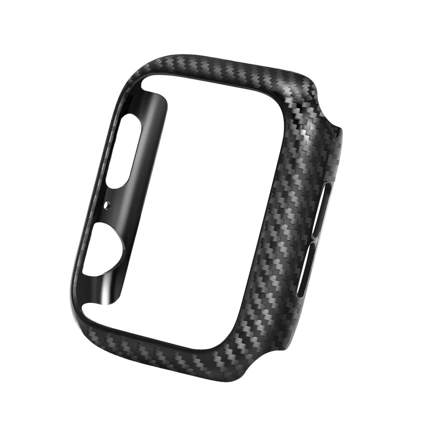 HAT PRINCE for Apple Watch Series 4 / 5 / 6 / SE / SE (2022) 40mm Carbon Fiber Texture TPU Protective Case + 3D Full Size Curved Hot Bending HD Clear PET Film