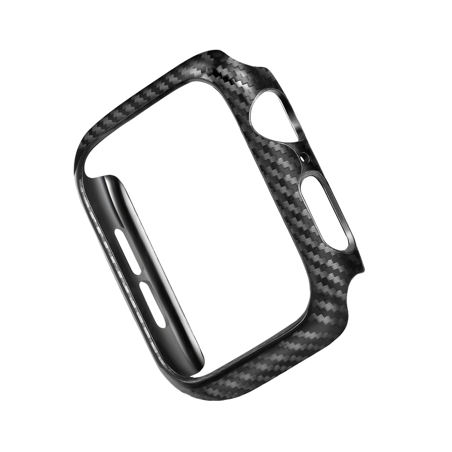 HAT PRINCE for Apple Watch Series 4 / 5 / 6 / SE / SE (2022) 40mm Carbon Fiber Texture TPU Protective Case + 3D Full Size Curved Hot Bending HD Clear PET Film