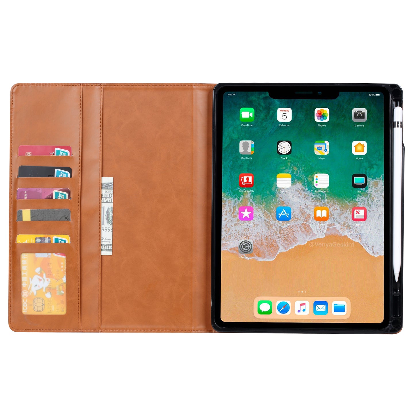 Wallet Stand Flip Leather Protection Case for iPad Pro 11-inch (2018)