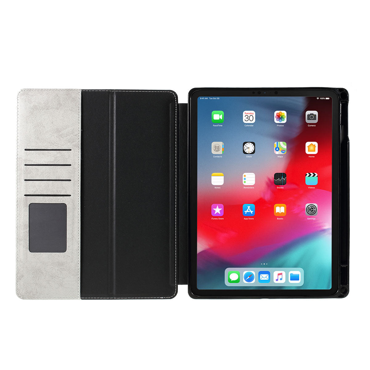 PU Leather Wallet Stand Tablet Case with Pen Slot for iPad Pro 11-inch (2018)