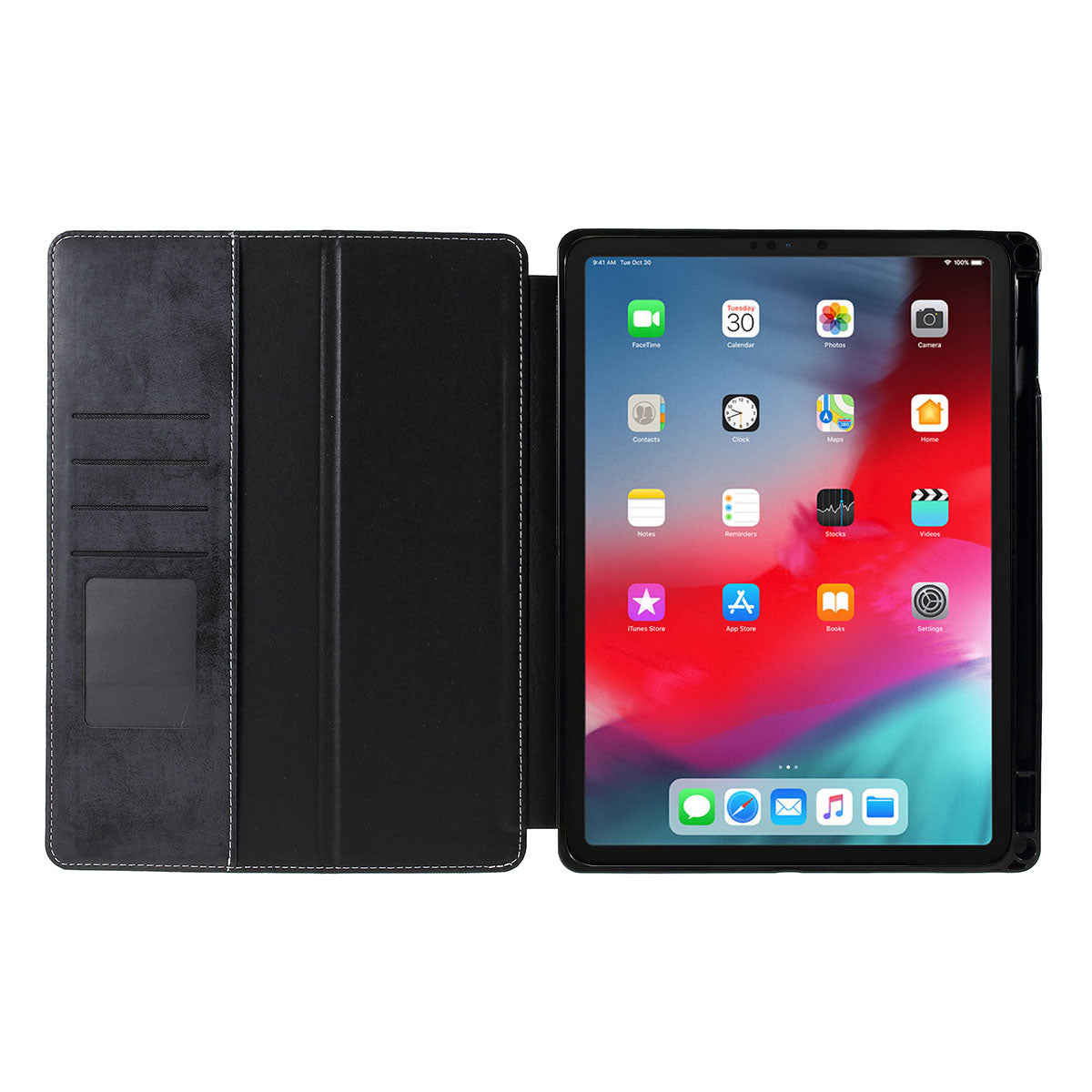 PU Leather Wallet Stand Tablet Case with Pen Slot for iPad Pro 11-inch (2018)