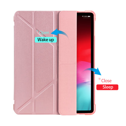 Origami Smart Leather Case [with Shock Absorption TPU / Apple Pencil Storage Groove] for iPad Pro 11-inch (2018)