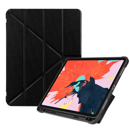 Origami Smart Leather Case [with Shock Absorption TPU / Apple Pencil Storage Groove] for iPad Pro 11-inch (2018)