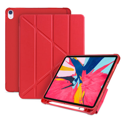 Origami Smart Leather Case [with Shock Absorption TPU / Apple Pencil Storage Groove] for iPad Pro 11-inch (2018)