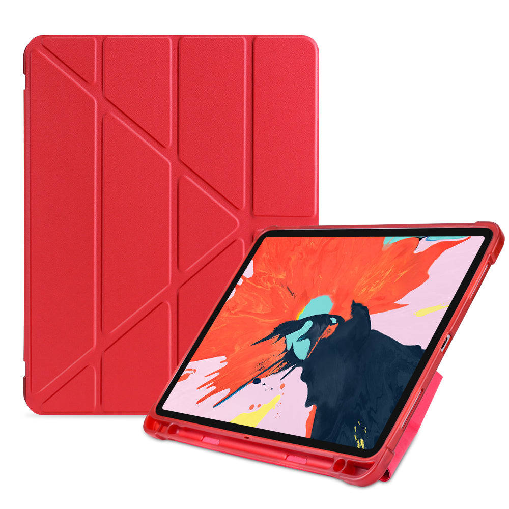 Origami Smart Leather Case [with Shock Absorption TPU / Apple Pencil Storage Groove] for iPad Pro 11-inch (2018)