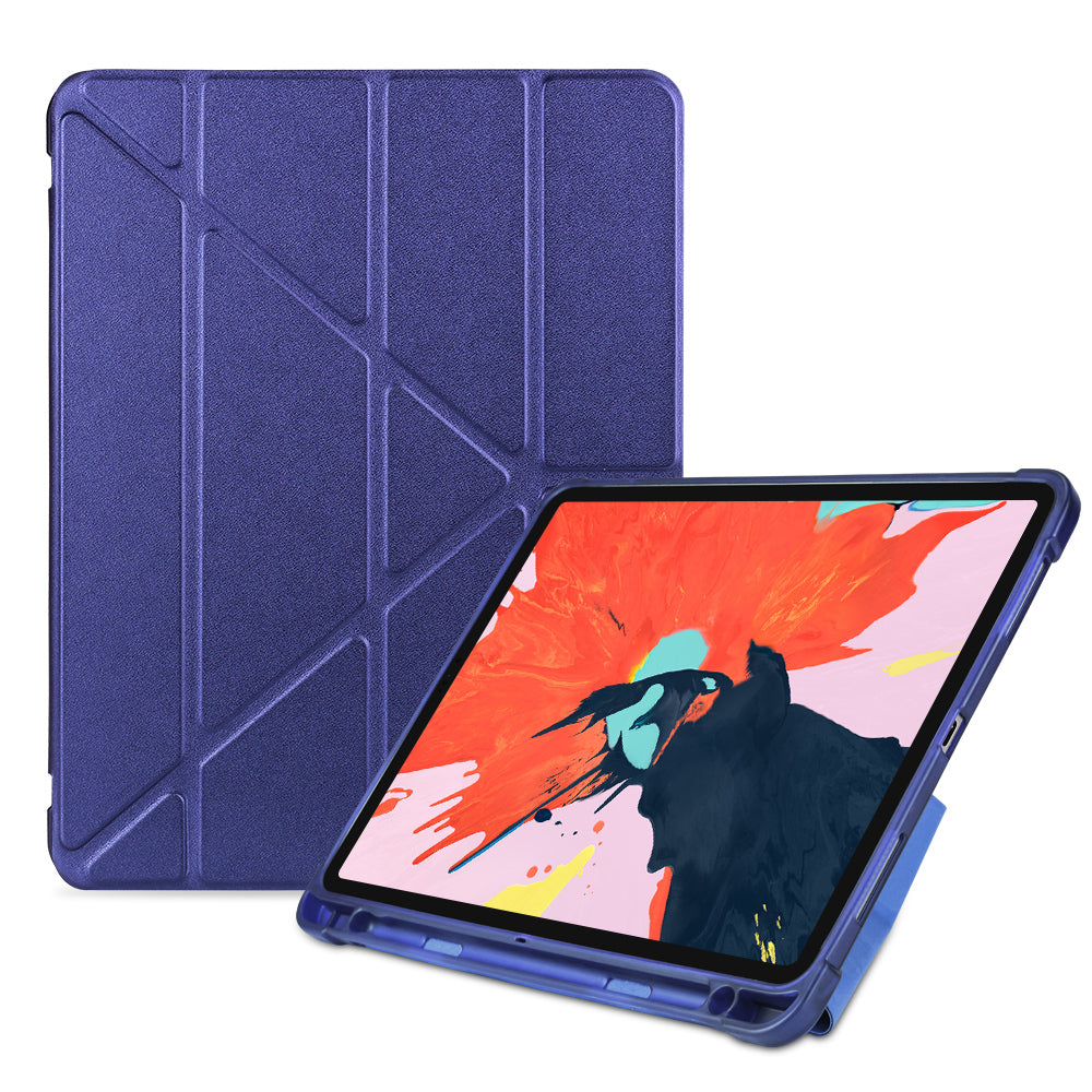 Origami Smart Leather Case [with Shock Absorption TPU / Apple Pencil Storage Groove] for iPad Pro 11-inch (2018)