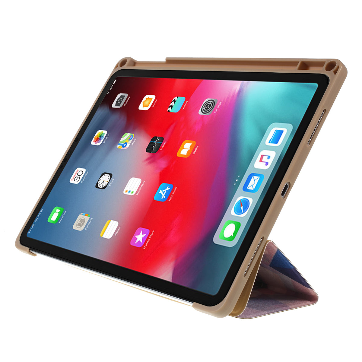 Pattern Printing Leather Cover with Tri-fold Stand for iPad Pro 11-inch (2018)