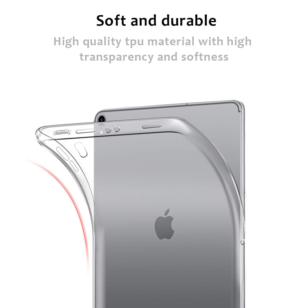 For iPad Air (2020)/Air (2022)/Pro 11-inch (2018) Crystal Clear Soft Case Shockproof TPU Tablet Protective Cover