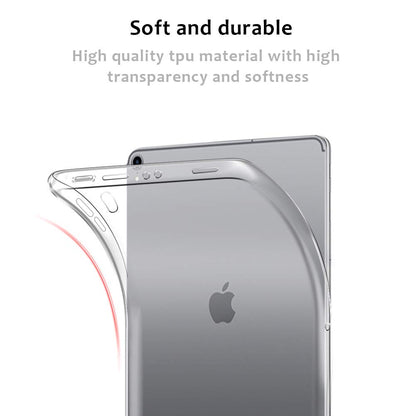 For iPad Air (2020)/Air (2022)/Pro 11-inch (2018) Crystal Clear Soft Case Shockproof TPU Tablet Protective Cover