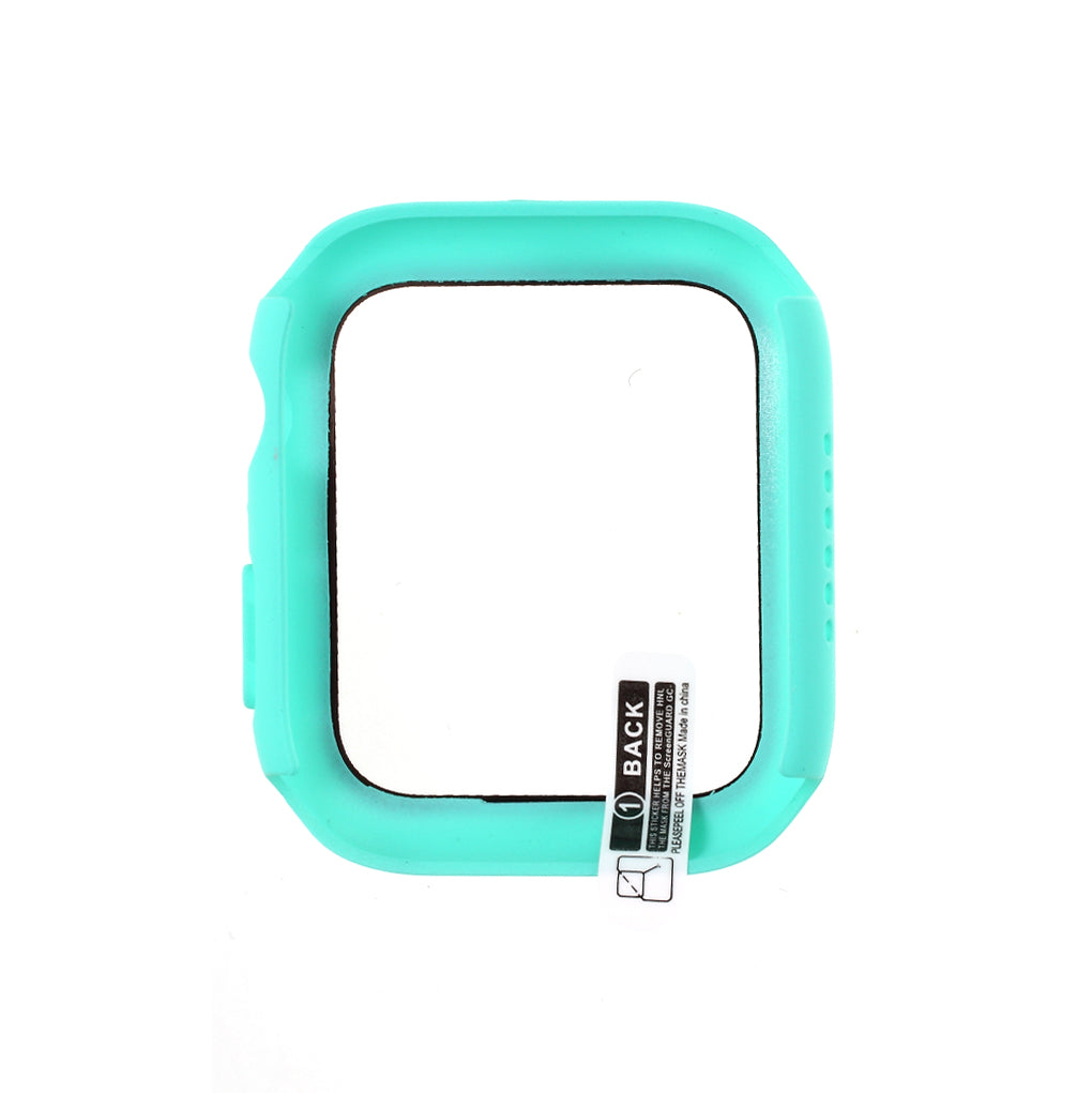 Multiple Colors PC Frame Cover Shell with Glass Screen Protector Film for Apple Watch Series 4 / 5 / 6 44mm / SE 44mm / SE (2022) 44mm