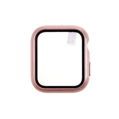 Multiple Colors PC Frame Cover Shell with Glass Screen Protector Film for Apple Watch Series 4 / 5 / 6 44mm / SE 44mm / SE (2022) 44mm