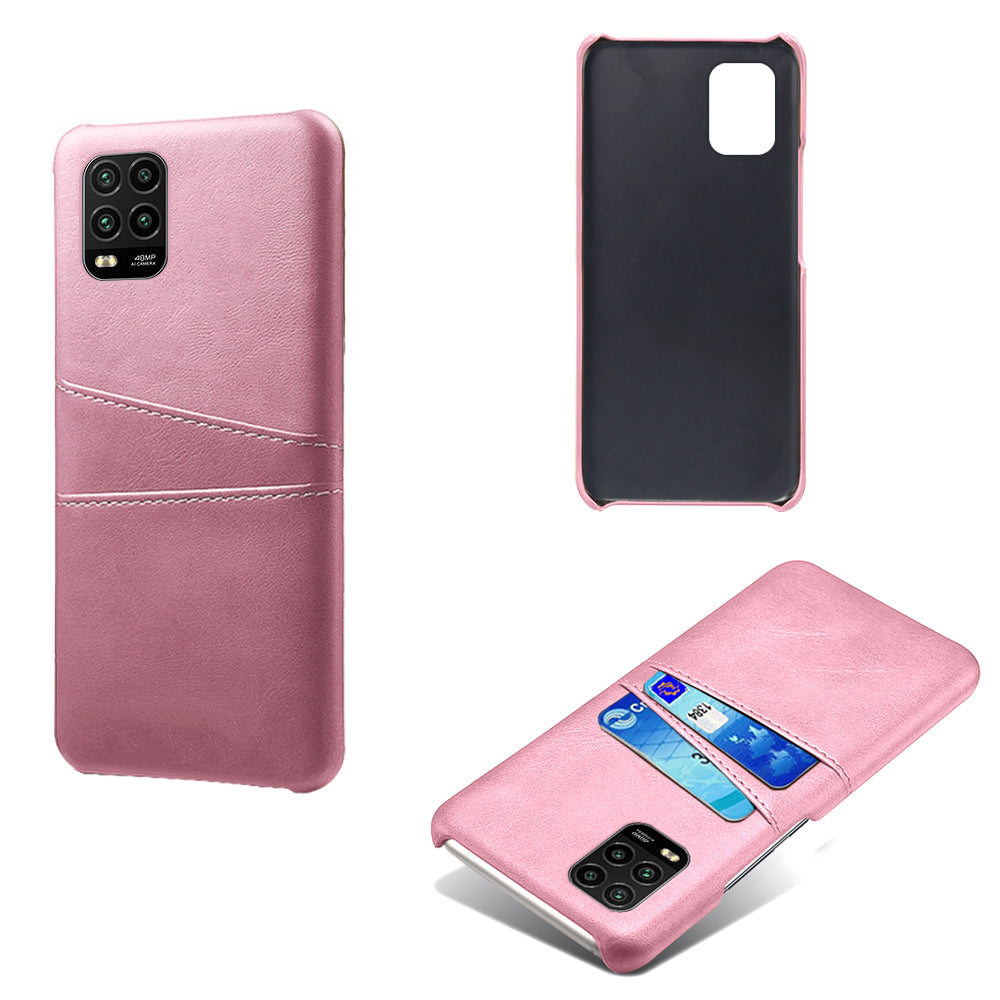 KSQ with Double Card Slots PU Leather Coated Hard PC Case for Xiaomi Mi 10 Lite 5G