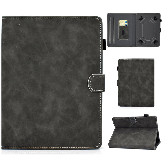 Solid Color Card Slots Stand Flip Leather Protective Shell for 10-inch Tablets