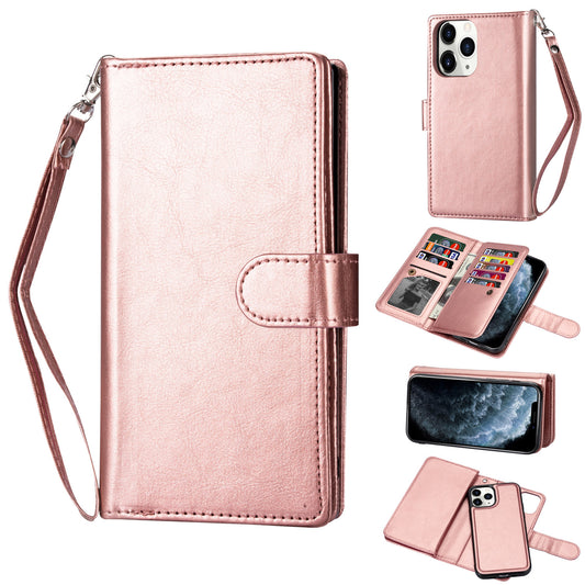 With 9 Card Slots Cell Phone Leather Case for iPhone 12 mini 5.4 inch