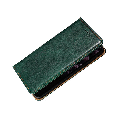 Plain Leather Phone Protective Case Auto-Absorbed for Xiaomi Redmi 9C/Redmi 9C NFC