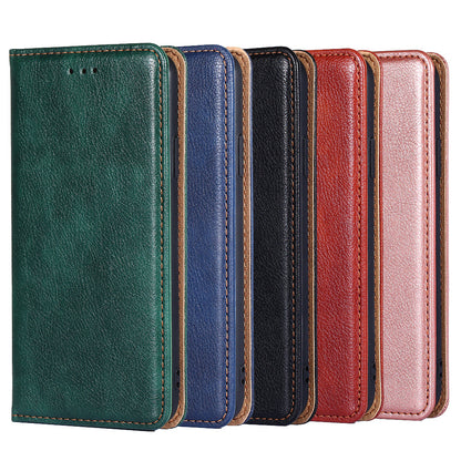 Plain Leather Phone Protective Case Auto-Absorbed for Xiaomi Redmi 9C/Redmi 9C NFC