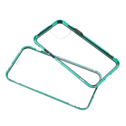 (Bubble Bag Package) Double-sided Tempered Glass Metal Frame Magnetic Full Coverage Phone Case for iPhone 12/12 Pro