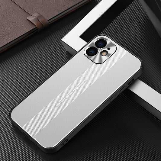 [With Built-in Magnet Sheet] Precise Cut-Out Design TPU+Aluminum Alloy Phone Case for iPhone 12