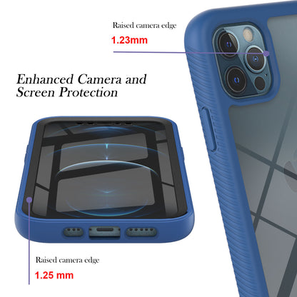 Full-Coverage PC+TPU Phone Protection Case with PET Screen Protector for iPhone 12/12 Pro