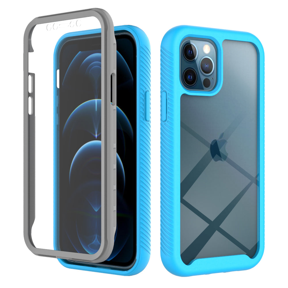 Full-Coverage PC+TPU Phone Protection Case with PET Screen Protector for iPhone 12/12 Pro