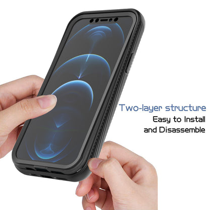 Full-Coverage PC+TPU Phone Protection Case with PET Screen Protector for iPhone 12/12 Pro