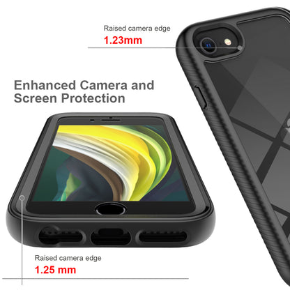 Full-Coverage PC+TPU Hybrid Phone Protection Case with PET Screen Protector for iPhone 7 4.7 inch/8 4.7 inch/SE (2020)/SE (2022)