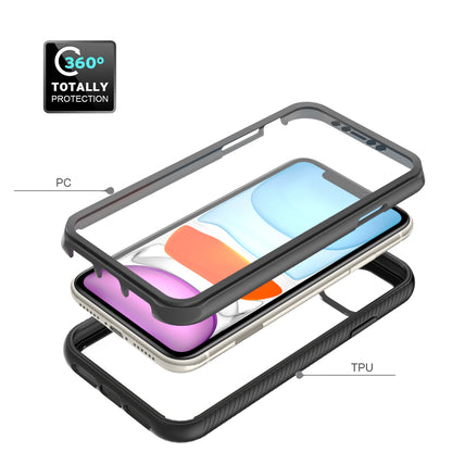 3 in 1 Anti-Drop Full Protection PC+TPU Protective Case with PET Screen Protector for iPhone 11 6.1 inch