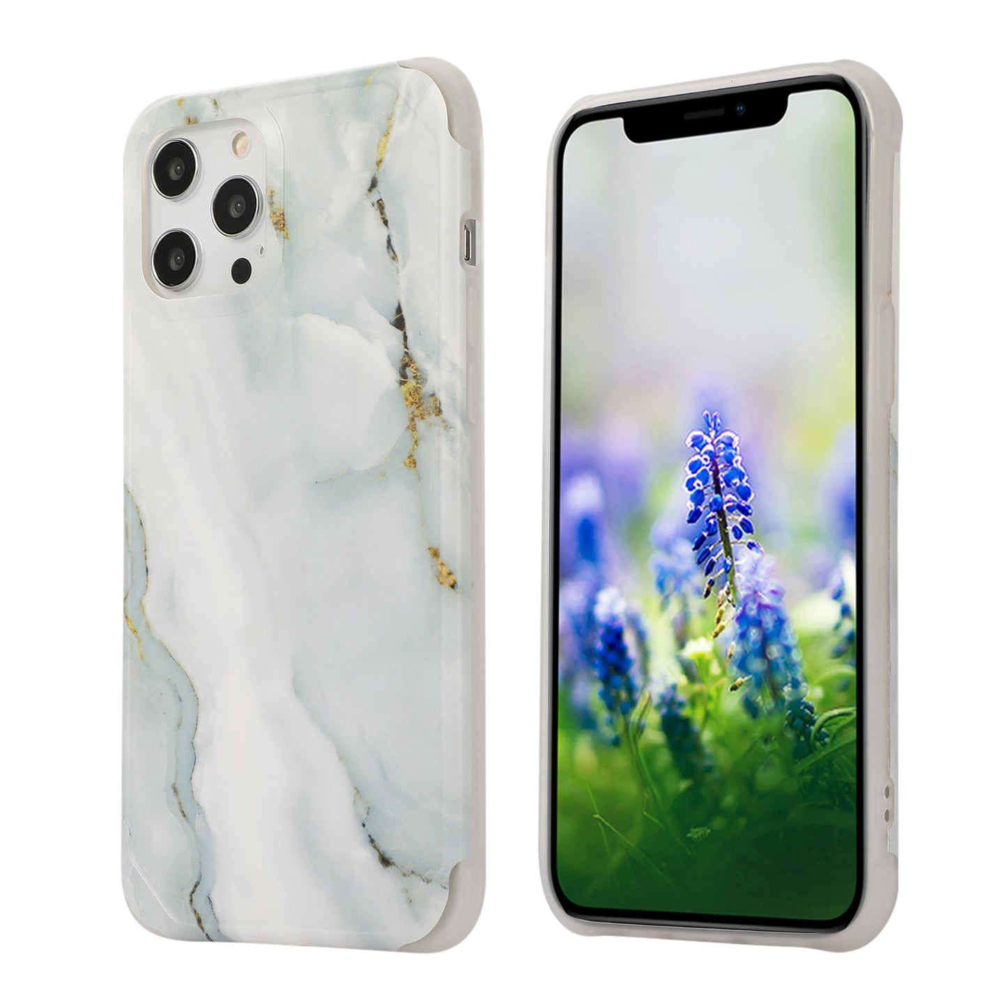 IMD Marble Pattern Sockproof TPU Cover for iPhone 12 Pro / iPhone 12