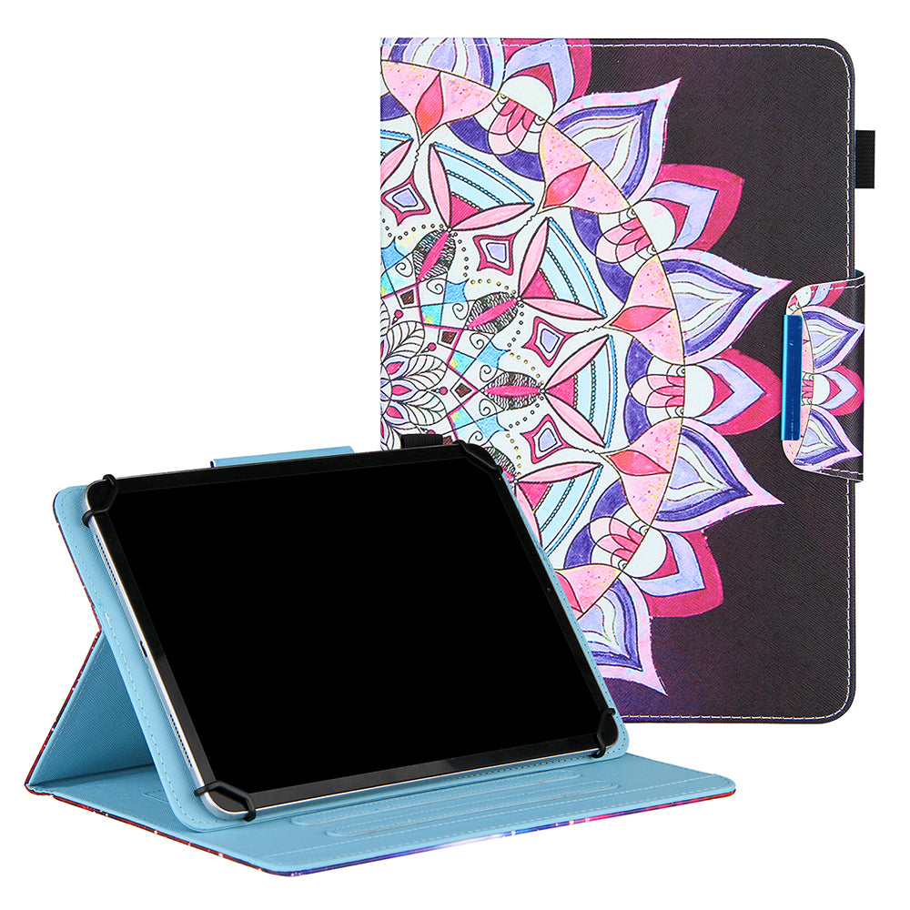 Pattern Printing Cross Texture Universal Leather Tablet Case for 7-inch Tablets