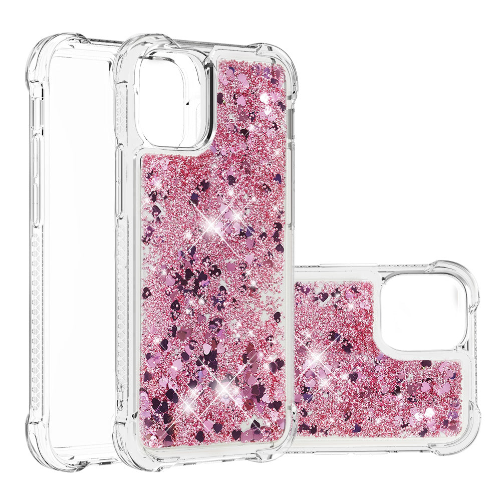 Drop-proof Glitter Sequins Moving Quicksand TPU Phone Case for iPhone 13 mini 5.4 inch