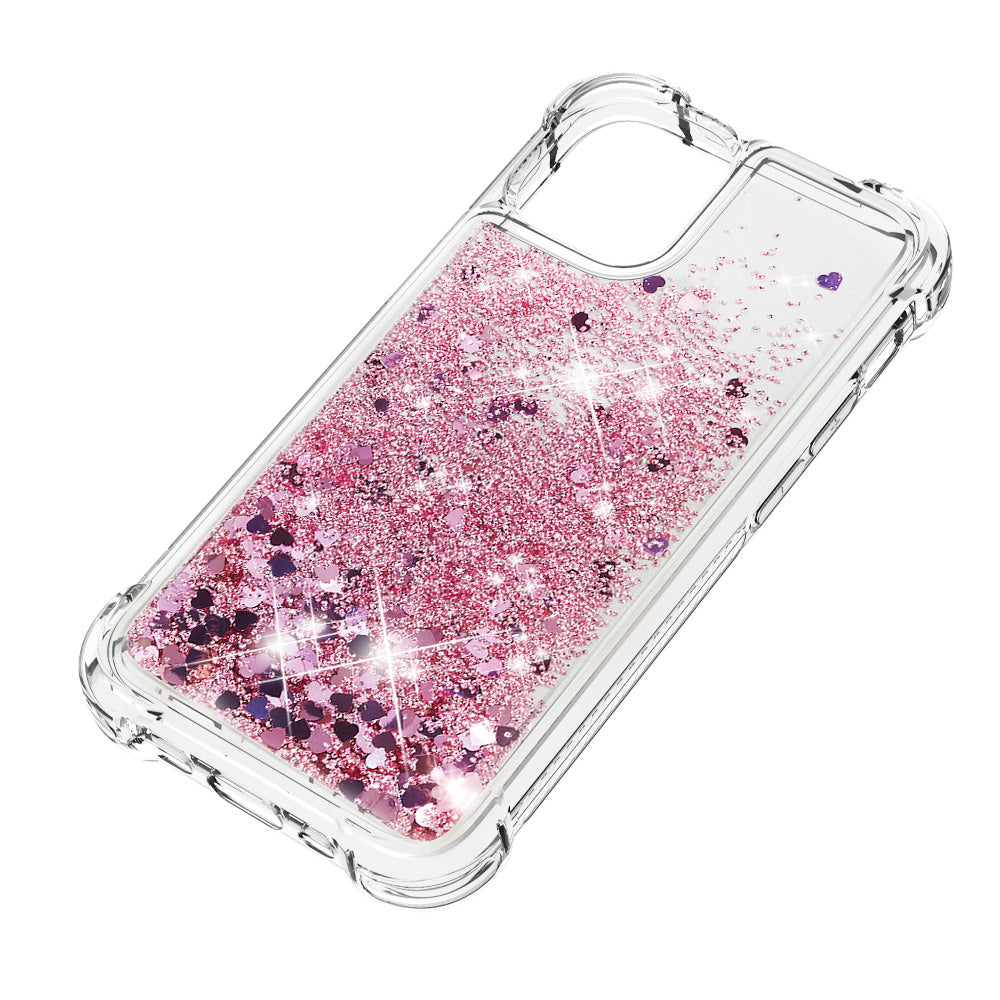 Drop-proof Glitter Sequins Moving Quicksand TPU Phone Case for iPhone 13 mini 5.4 inch