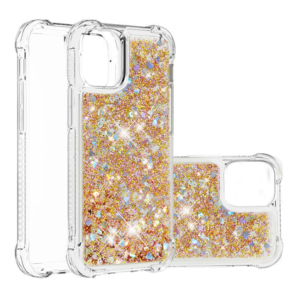 Drop-proof Glitter Sequins Moving Quicksand TPU Phone Case for iPhone 13 mini 5.4 inch