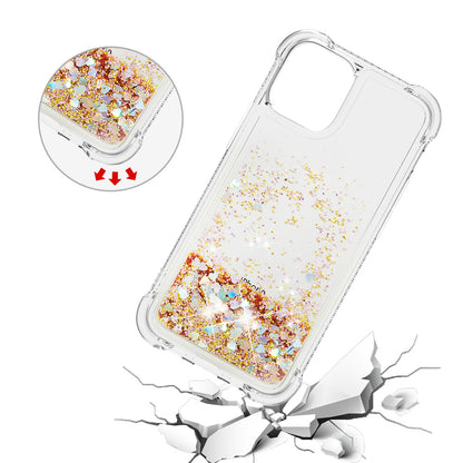 Drop-proof Glitter Sequins Moving Quicksand TPU Phone Case for iPhone 13 mini 5.4 inch