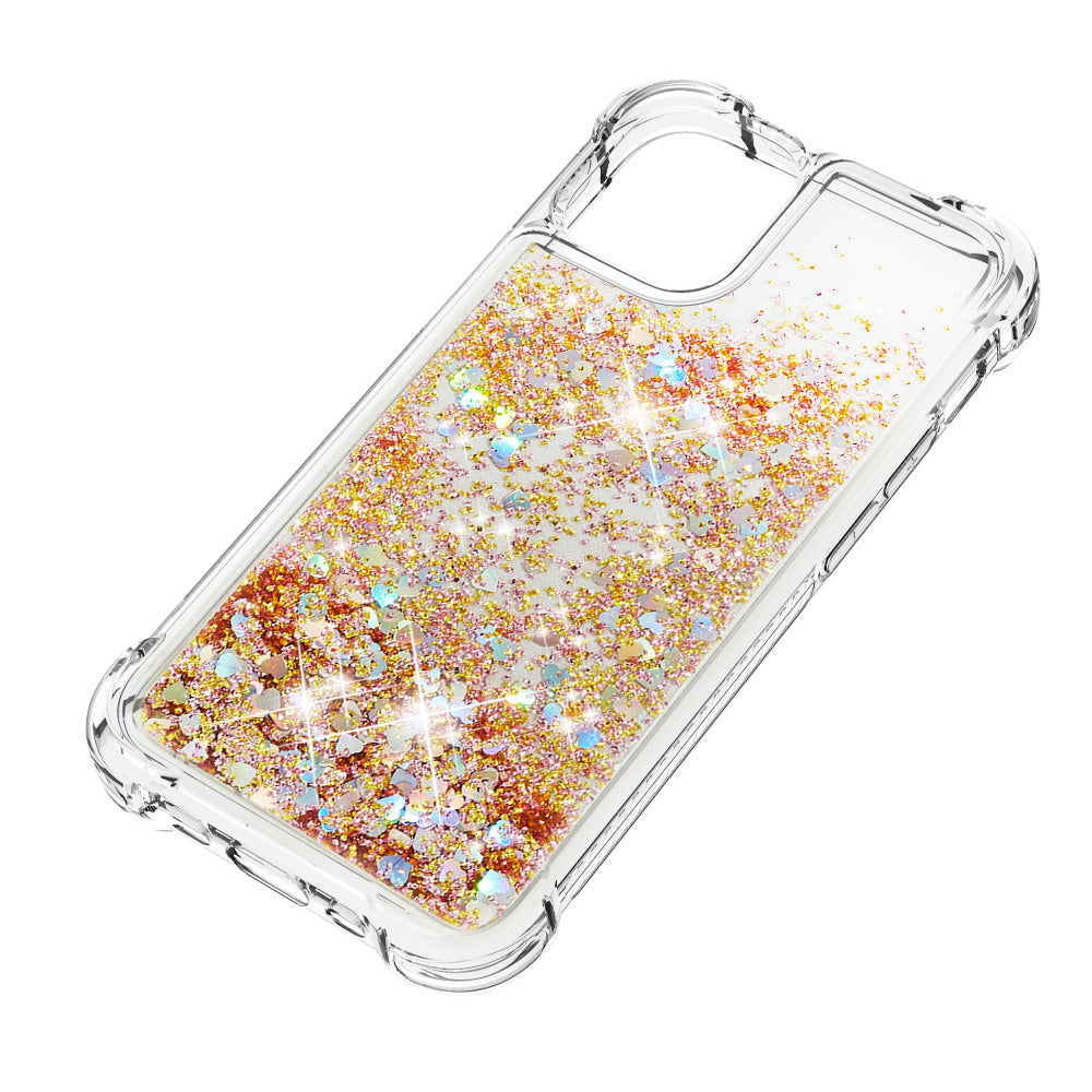 Drop-proof Glitter Sequins Moving Quicksand TPU Phone Case for iPhone 13 mini 5.4 inch