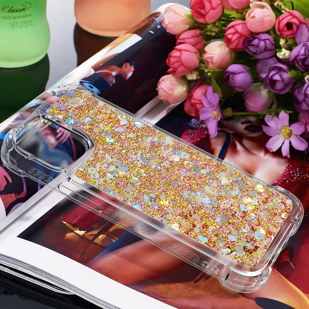 Drop-proof Glitter Sequins Moving Quicksand TPU Phone Case for iPhone 13 mini 5.4 inch