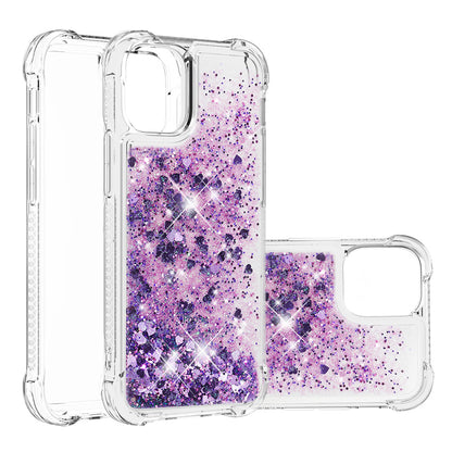 Drop-proof Glitter Sequins Moving Quicksand TPU Phone Case for iPhone 13 mini 5.4 inch