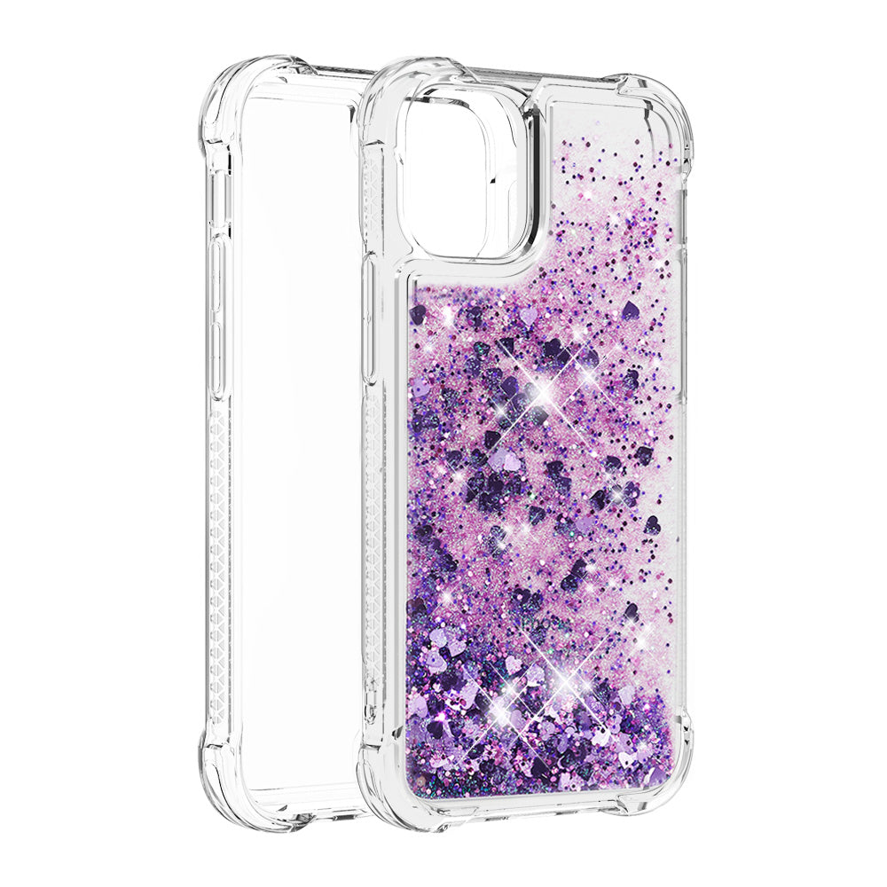 Drop-proof Glitter Sequins Moving Quicksand TPU Phone Case for iPhone 13 mini 5.4 inch