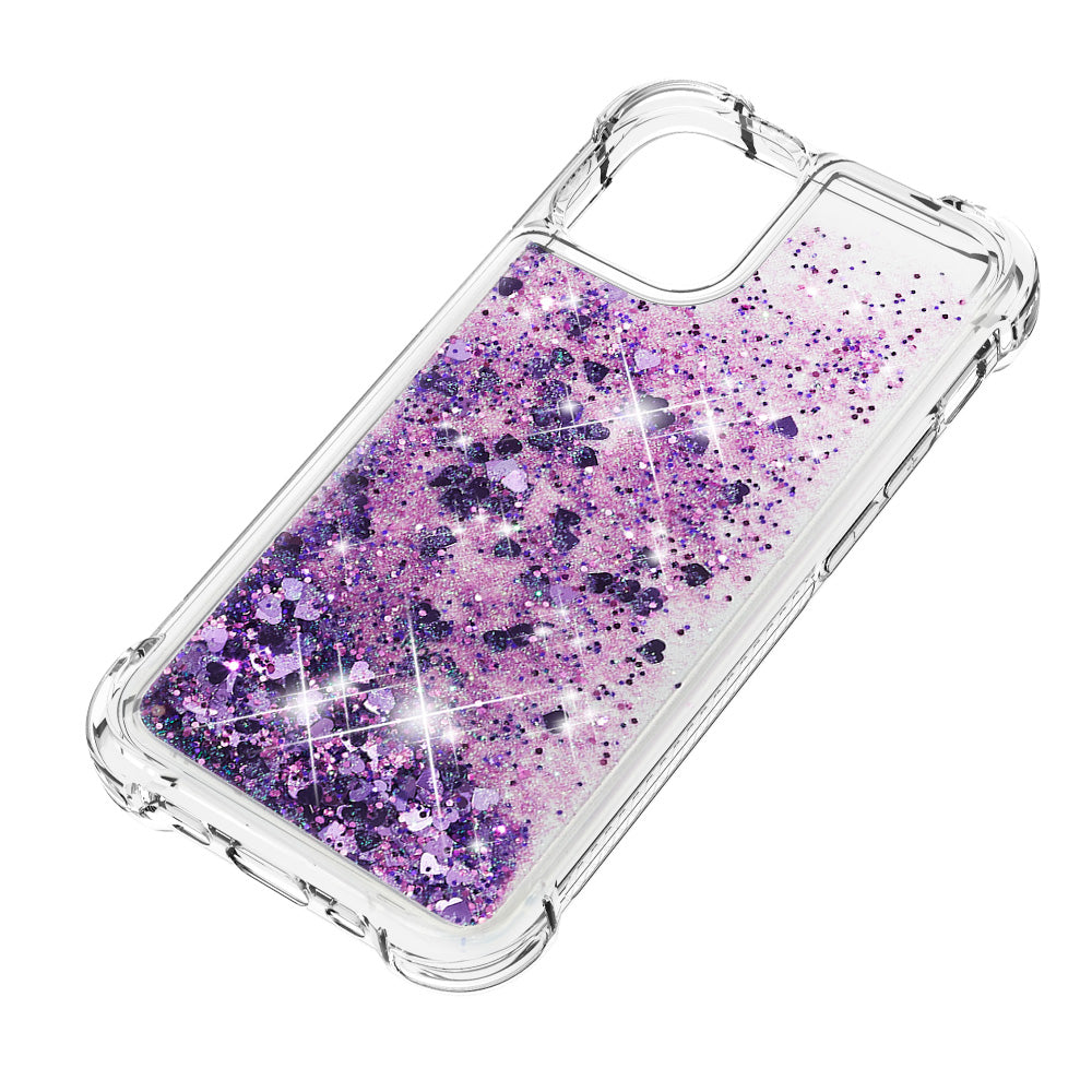 Drop-proof Glitter Sequins Moving Quicksand TPU Phone Case for iPhone 13 mini 5.4 inch