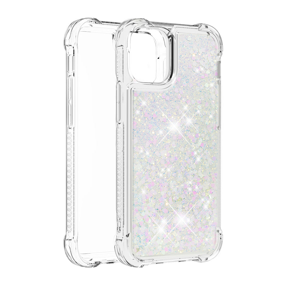 Drop-proof Glitter Sequins Moving Quicksand TPU Phone Case for iPhone 13 mini 5.4 inch