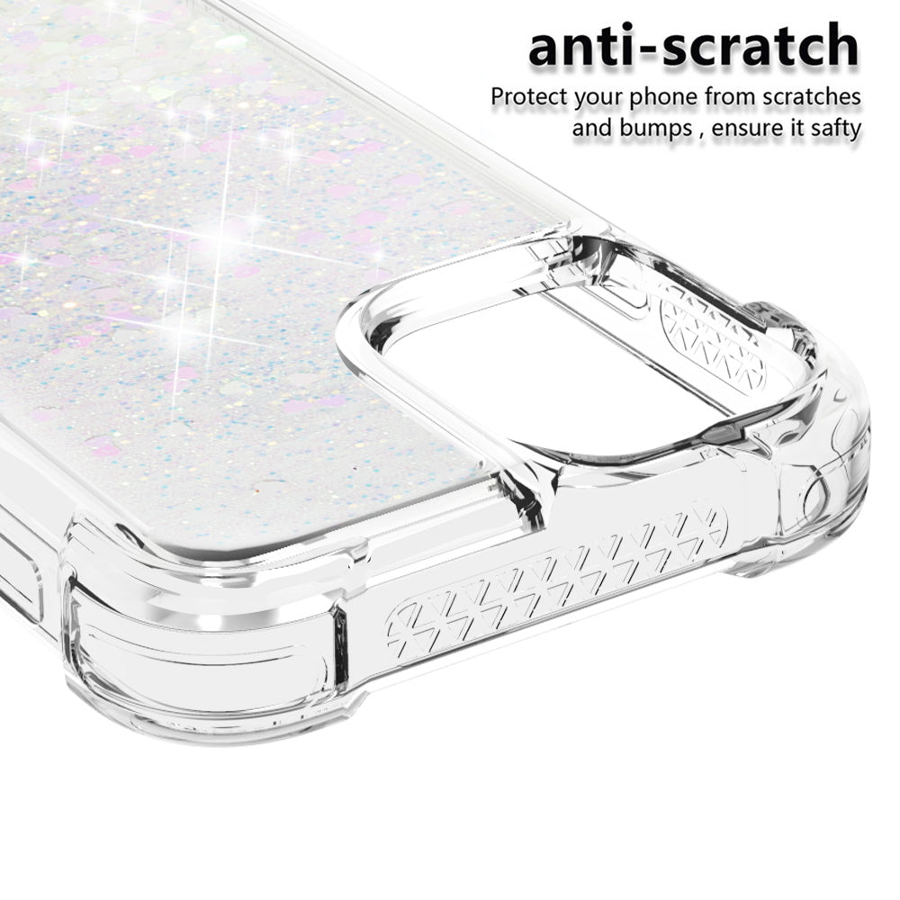 Drop-proof Glitter Sequins Moving Quicksand TPU Phone Case for iPhone 13 mini 5.4 inch