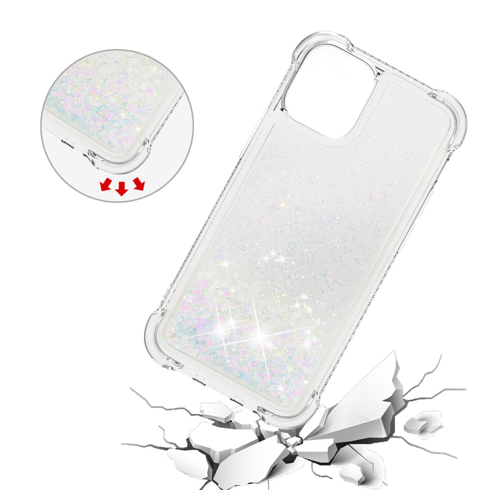 Drop-proof Glitter Sequins Moving Quicksand TPU Phone Case for iPhone 13 mini 5.4 inch