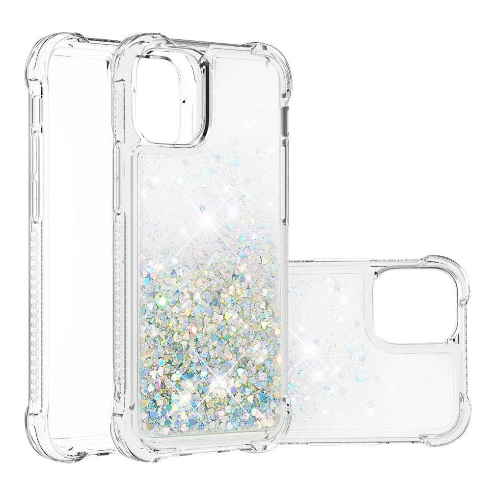 Drop-proof Glitter Sequins Moving Quicksand TPU Phone Case for iPhone 13 mini 5.4 inch