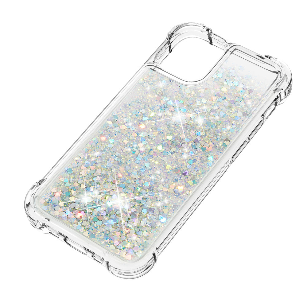 Drop-proof Glitter Sequins Moving Quicksand TPU Phone Case for iPhone 13 mini 5.4 inch