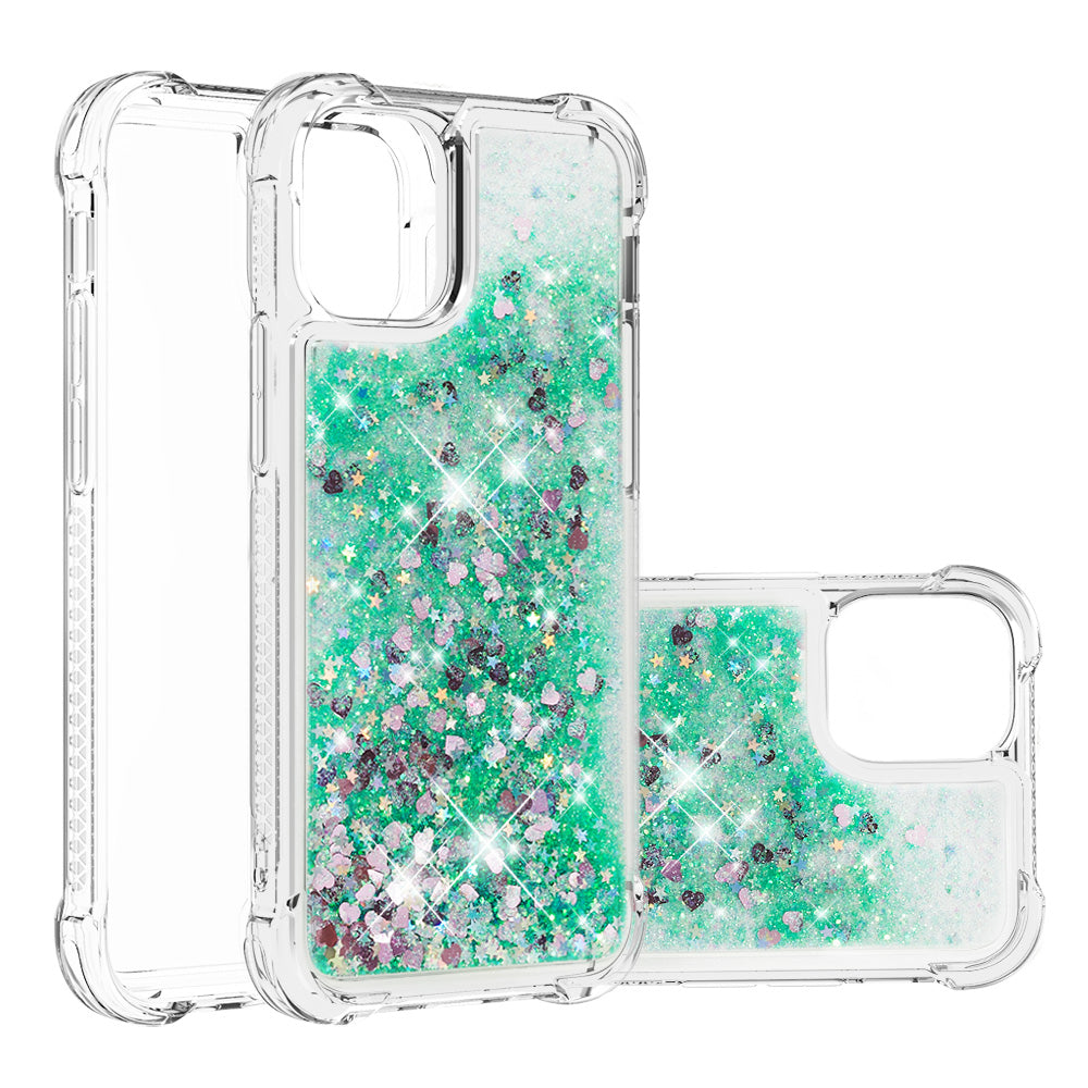 Drop-proof Glitter Sequins Moving Quicksand TPU Phone Case for iPhone 13 mini 5.4 inch