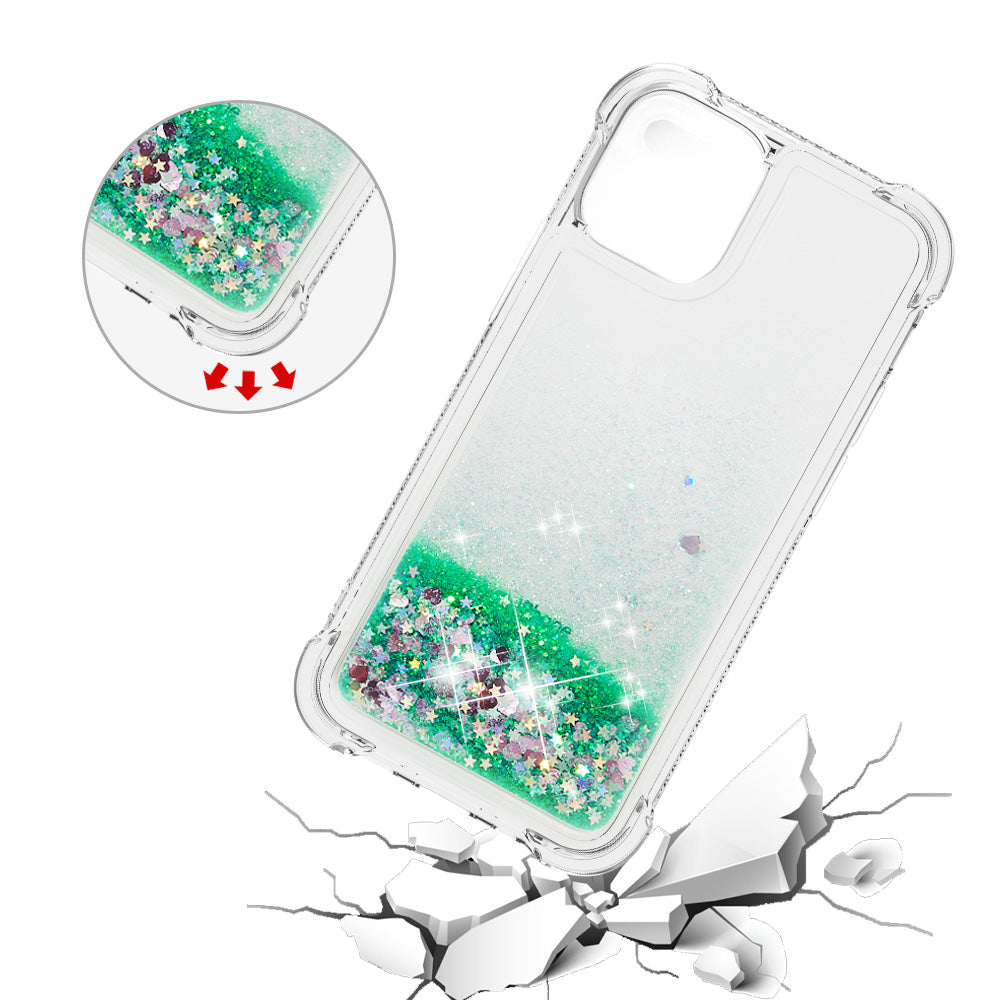 Drop-proof Glitter Sequins Moving Quicksand TPU Phone Case for iPhone 13 mini 5.4 inch