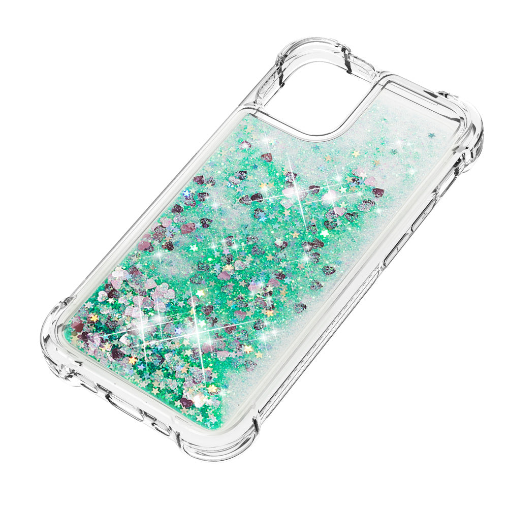 Drop-proof Glitter Sequins Moving Quicksand TPU Phone Case for iPhone 13 mini 5.4 inch