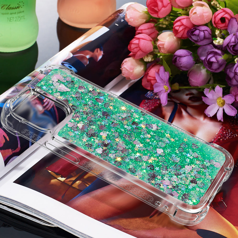 Drop-proof Glitter Sequins Moving Quicksand TPU Phone Case for iPhone 13 mini 5.4 inch