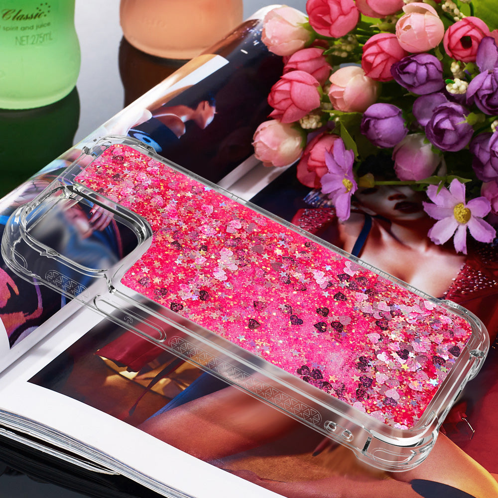 Drop-proof Glitter Sequins Moving Quicksand TPU Phone Case for iPhone 13 mini 5.4 inch