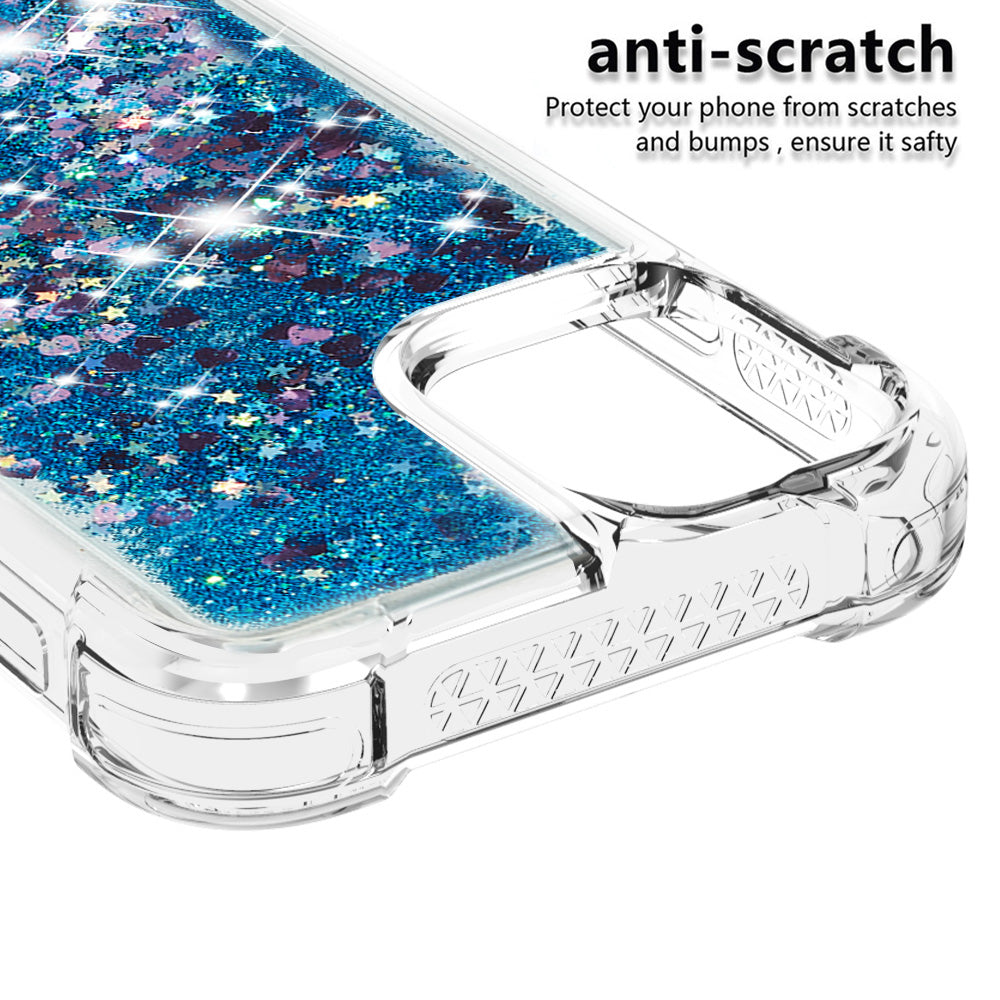 Drop-proof Glitter Sequins Moving Quicksand TPU Phone Case for iPhone 13 mini 5.4 inch